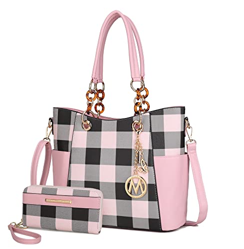 MKF Shoulder Bag for Women Set Handbag Wallet Purse - Top-Handle Tote - Removable Shoulder Strap Vegan Leather